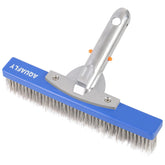 AQUAFLY 10-Inch Pool Brush bristle-head for deep concrete cleaning.