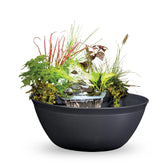 Aquascape Aquagarden container water garden in steel gray, ideal patio centerpiece.
