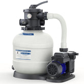 AQUASTRONG sand filter pump, side view, efficient filtration for above-ground pools