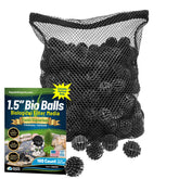 Aquatic Experts 1.5-inch bio balls closeup highlighting large surface area for biofiltration.