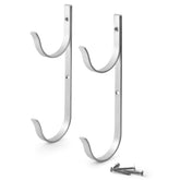 Aquatix Pro pool pole hanger four-pack mounted on fence for easy access.