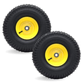 AR-PRO exact replacement front tire and wheel assembly on John Deere mower for precise fit and smooth mowing