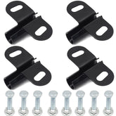 AR-PRO wheelbarrow axle bracket set—front view shows sturdy black finish and compact design.