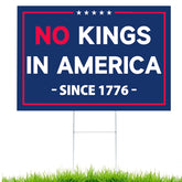 ARAGIT No Kings In America sign with H-stake 18x12 inches for lawn display