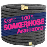 Araiozora Soaker Hose 100ft delivering deep watering for large garden beds
