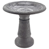 Arcadia Bird Bath 20-inch tall black fiberclay invites birds to garden
