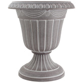 Arcadia PL10WW classic urn planter in whitewash for elegant entryway display.