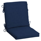 Arden Selections Leala sapphire blue midback chair cushion on bright outdoor seating
