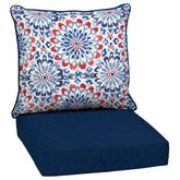 Arden Selections deep seat cushions front view displaying fade-resistant Clark Blue fabric