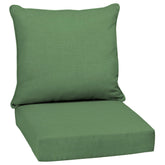 Arden Selections outdoor deep seat cushion set in Bright Moss Green, front view for patio comfort.