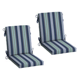 Arden Selections sapphire aurora blue stripe cushion, front view, fade-resistant for outdoor use.