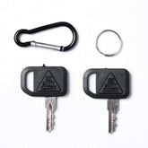 Aree gator ignition keys pair for John Deere and compatible models, ready to replace worn keys.