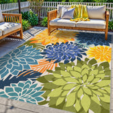 Arenarug Colorful 8x10 outdoor rug brightens patios with a large, fade-resistant design.