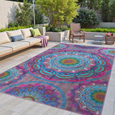 Arenarug meditation rug with lotus design 8x10 for serene outdoor meditation.
