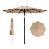 AreShark 9ft patio umbrella with push-button tilt for adjustable shade.