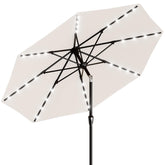 AreShark 9FT patio umbrella with solar lights brightens poolside evenings with energy-efficient glow.