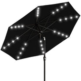 AreShark 9FT patio umbrella with solar-lights provides bright, energy-efficient outdoor lighting for gatherings.