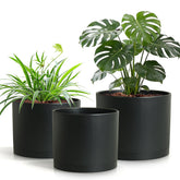 Areutxbis 10 inch plant pot with drainage and saucer to protect floors and support healthy roots.