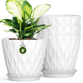 Areutxbis 8 inch pot with water-ripple design for stylish indoor displays