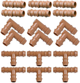 Arfun drip fittings tee for half-inch tubing shows secure barbed connection