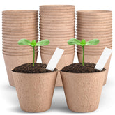 ARGCONNER 4 inch peat pots with labels for easy seed starting.