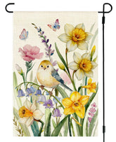 ARGOOFG Spring Bird Daffodil Flag with bright colors for a welcoming garden entry