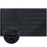 Aria all-black flag with embroidered stars for bold outdoor display.