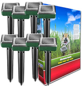 Ariie mole repellent solar unit deters burrowing rodents in lawns.