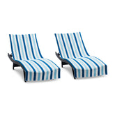 Arkwright Cabo chaise lounge cover with pocket, striped 30x85, keeps essential items close.
