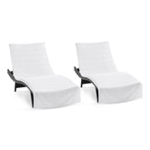 Arkwright Las Rayas chaise lounge cover with pocket, 2-pack for secure chair fit.