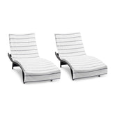 Arkwright Las Rayas striped chaise lounge cover with pocket on pool chair for secure towels.