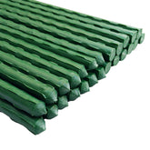 Arlai garden stake with green coating provides rust resistance for outdoor use.