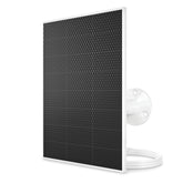 Arlo Solar Panel Charger (White) mounted outdoors with adjustable 360° mount for flexible placement.