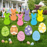 Arosche Easter yard signs set of 12 with stakes for outdoor display.