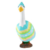 Arrowbash goose outfit with Easter egg design for porch decoration