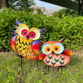 ARTCOS colorful owl stake set adds bright charm to outdoor spaces