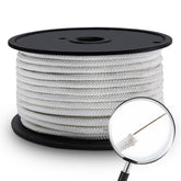 Artilife flagpole rope on a spool enabling quick, tangle-free installation.