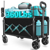 ARTIST'S DREAM foldable wagon jet-black with smooth wheels for easy transport