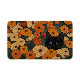 Artoid Mode black cat flowers doormat 17x29 inch welcomes guests and traps dirt