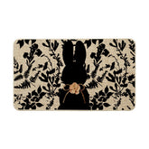Artoid Mode Black Rabbit Leaves Easter Doormat featuring a seasonal bunny pattern for welcoming entryways.