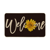 Artoid Mode Black Sunflower doormat with welcoming design enhances curb appeal and keeps dirt at bay