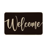 Artoid Mode black welcome doormat on porch showing curb appeal and durability