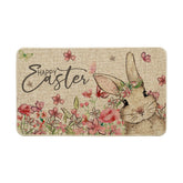 Artoid Mode bunny rabbits floral doormat front view welcomes guests with seasonal charm