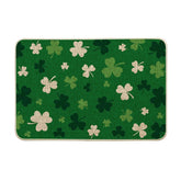 Artoid Mode green shamrock doormat front view welcomes guests outside