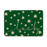 Artoid Mode Lucky Shamrocks doormat with vibrant pattern enhances outdoor curb appeal.