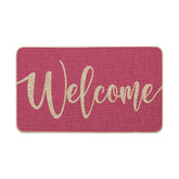 Artoid Mode Pink Welcome Spring Doormat front view enhances curb appeal and entryway feel