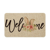 Artoid Mode Rabbit Flower Welcome Doormat greets guests with seasonal charm at the doorway.