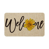 Artoid Mode sunflower welcome spring doormat front view showing inviting seasonal charm