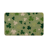 Artoid Mode Wood Green shamrock doormat for the front door with seasonal charm
