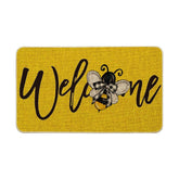Artoid Mode Yellow Bee doormat front view welcomes guests with spring charm